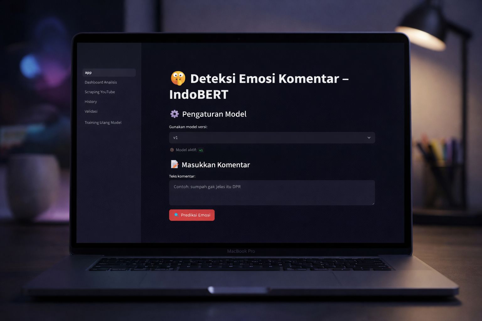 Dashboard Sistem Deteksi Emosi IndoBERT