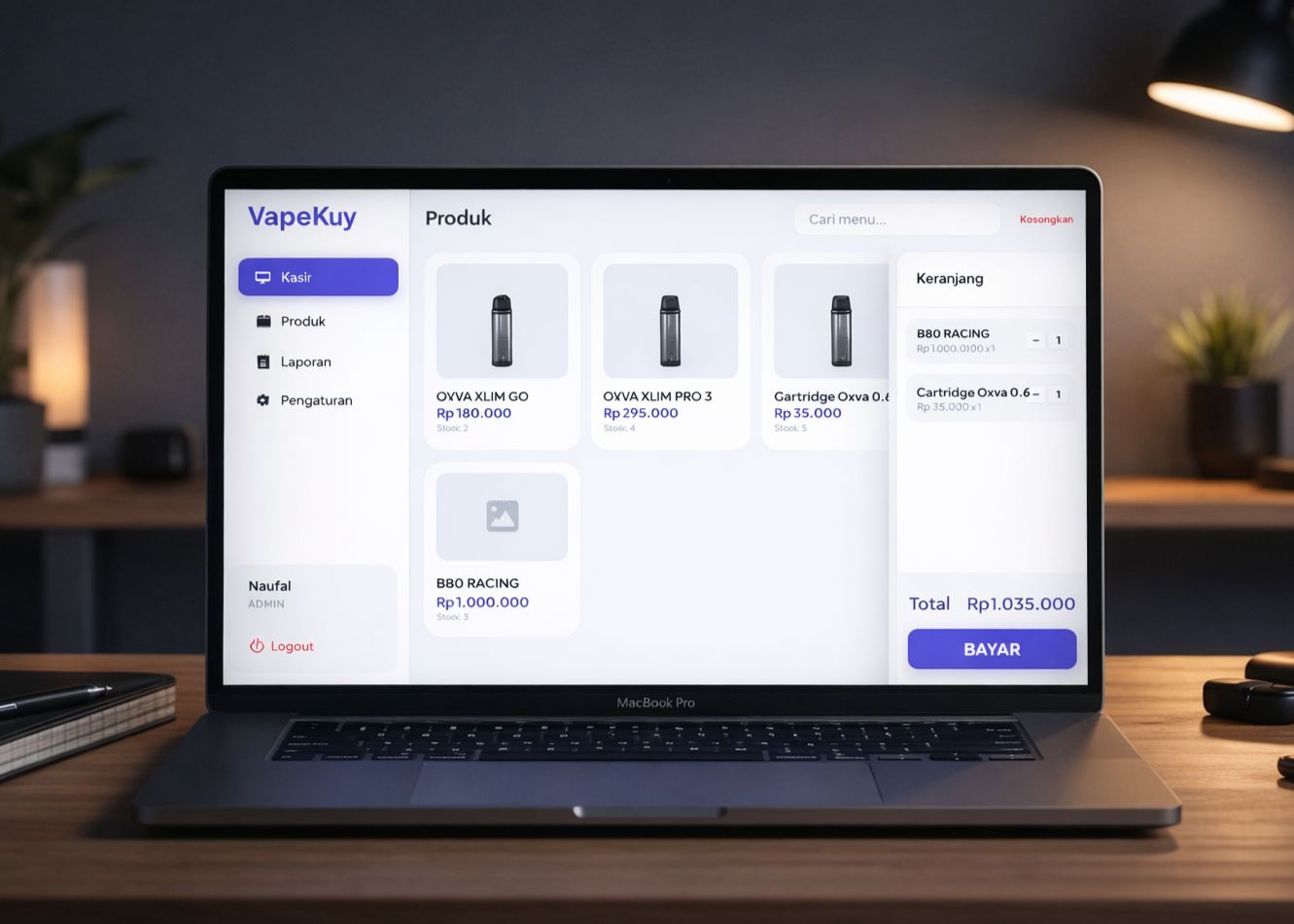 Web Kasir Vape Modern